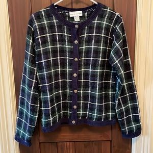 Plaid vintage Croft and barrow cardigan, small